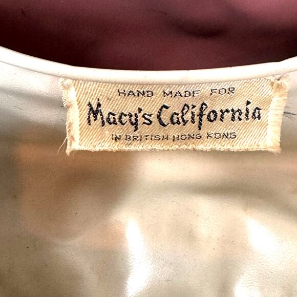 VINTAGE Basket Purse by Macy's Woven Metal MCM Vinyl HandMade in Honk Kong - Picture 4 of 14